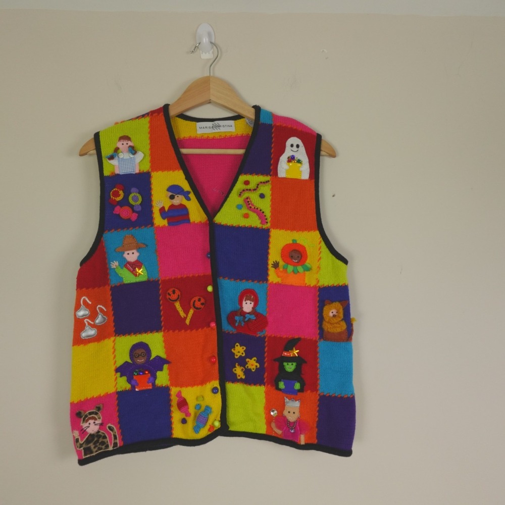 Marisa Christina Sweater Vest Halloween‎ Trick or Treat